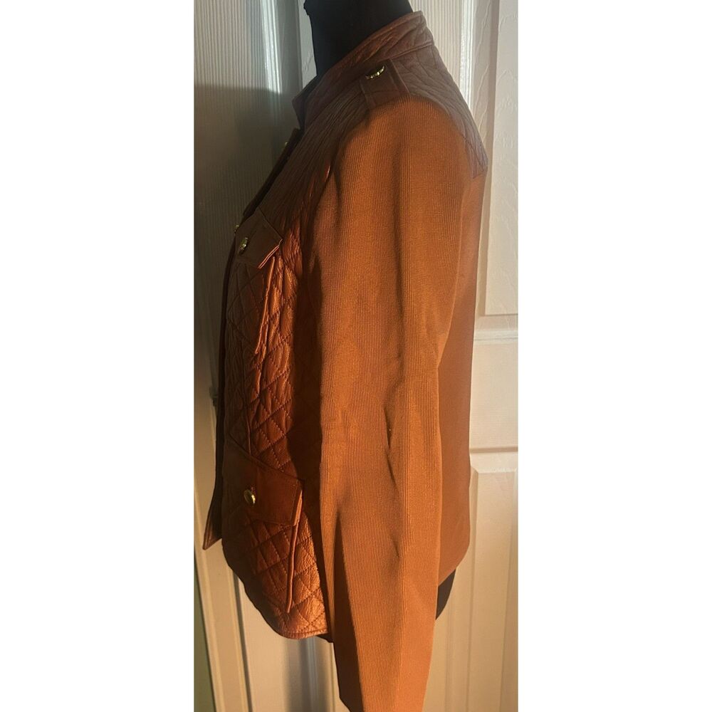 Vintage Peter Nygard Bronze Quilted Leather and Knit Hybrid Jacket Size Small - Picture 5 of 8
